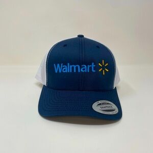 - Walmart Logo blue White Trucker Hat Cap Adult OS